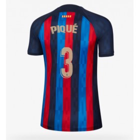 Damen Fußballbekleidung Barcelona Gerard Pique #3 Heimtrikot 2022-23 Kurzarm